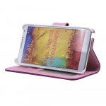 Wholesale Note 3 Simple Leather Wallet Case with Stand (Purple)